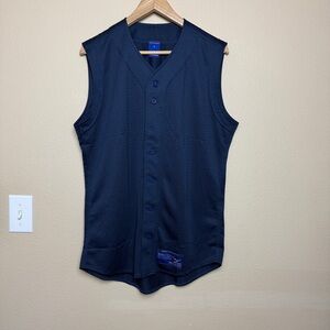 Mizuno Men’s Navy Sleeveless Baseball Jersey- Small